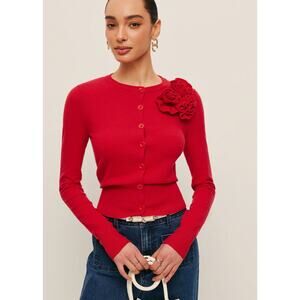 3D Floral Accent Cardigan